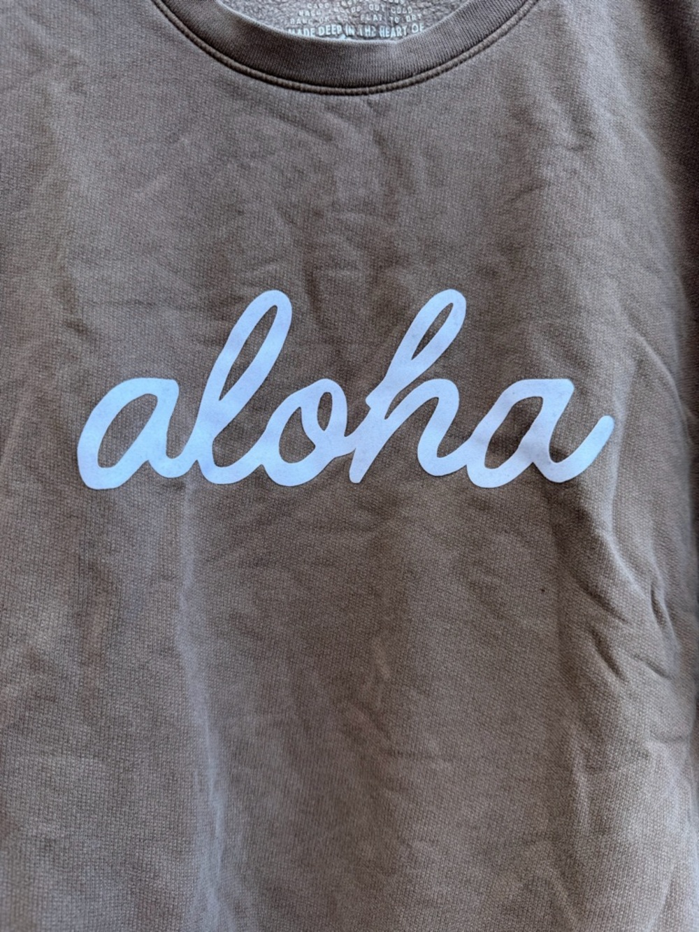 Aloha Script Pullover Sweatshirt - Brown - Picture 5 of 5